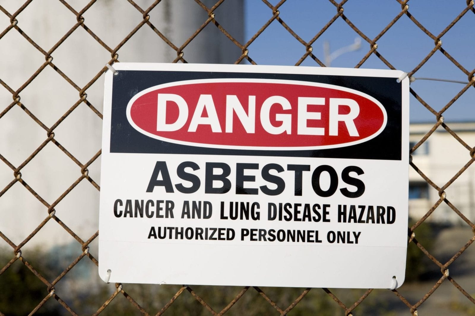Danger Asbestos Sign Stock Photo
