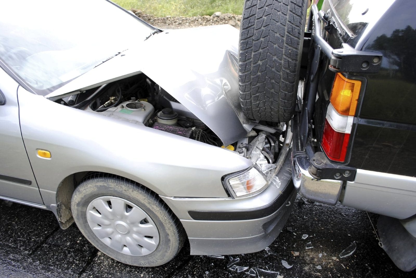Rear End Auto Accident Stock Photo