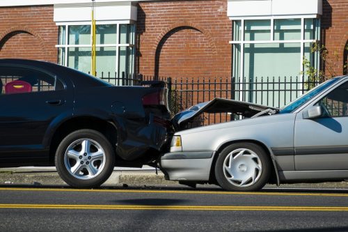 Rear End Car Accident Stock Photo