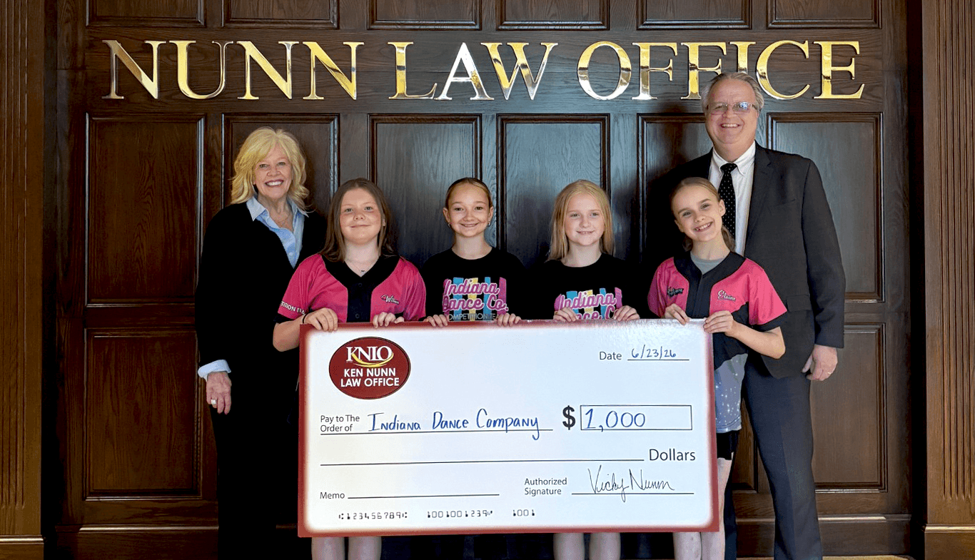 Dancers from Indiana Dance and Cheer receive $1000 sponsorship.